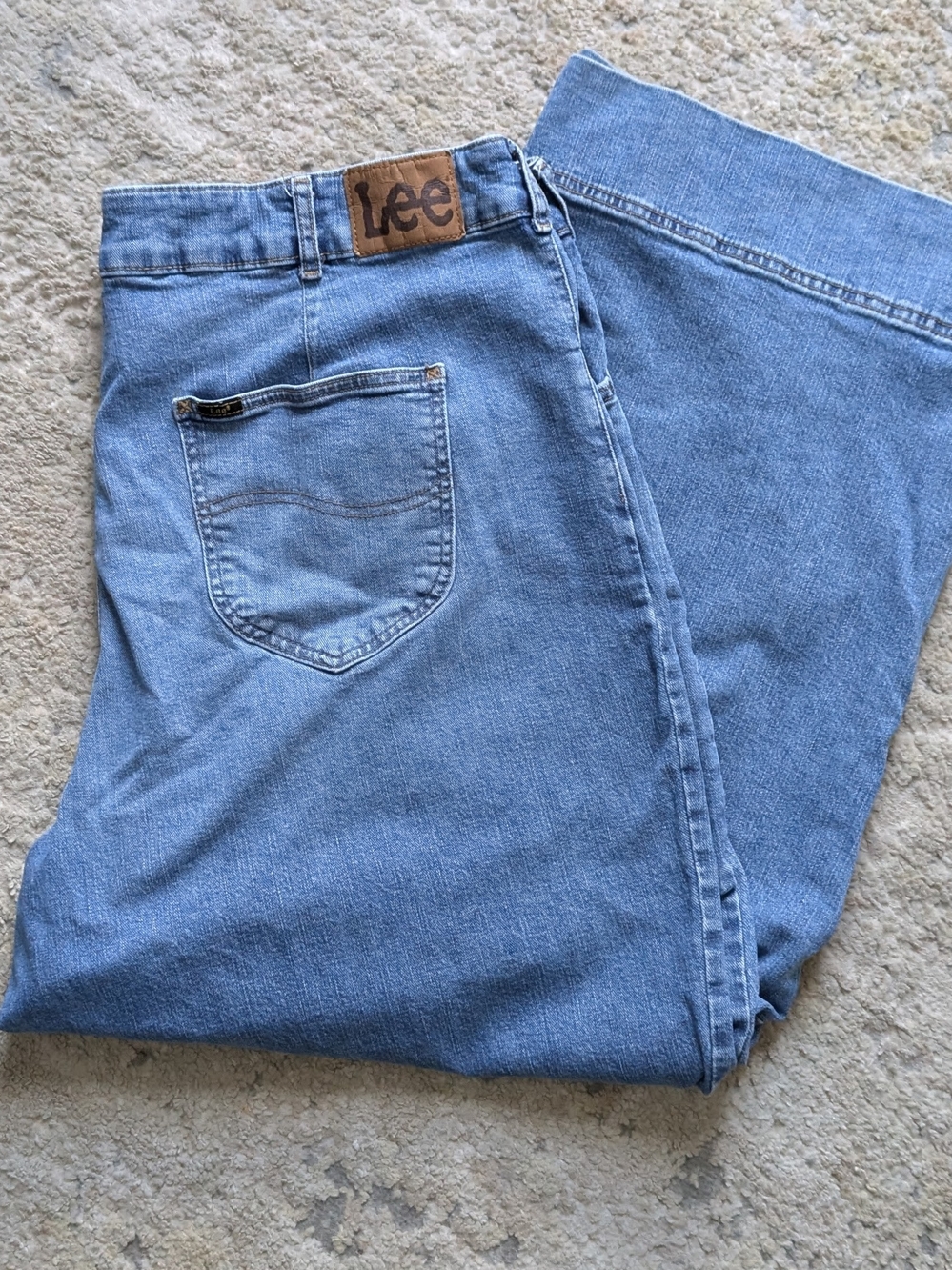 Lee Plus Size 24W Light Blue Wide-Leg Women's Jeans With Stretch And Cuffed Leg